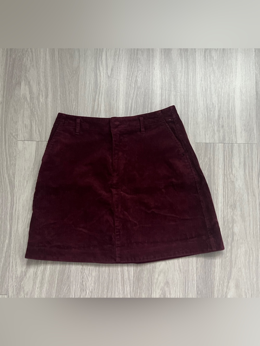 GAP Size 4/27 Burgundy Corduroy A-Line Mini Skirt Y2K